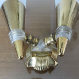 Double wall lamp in perspex and gold metal 50s 60s