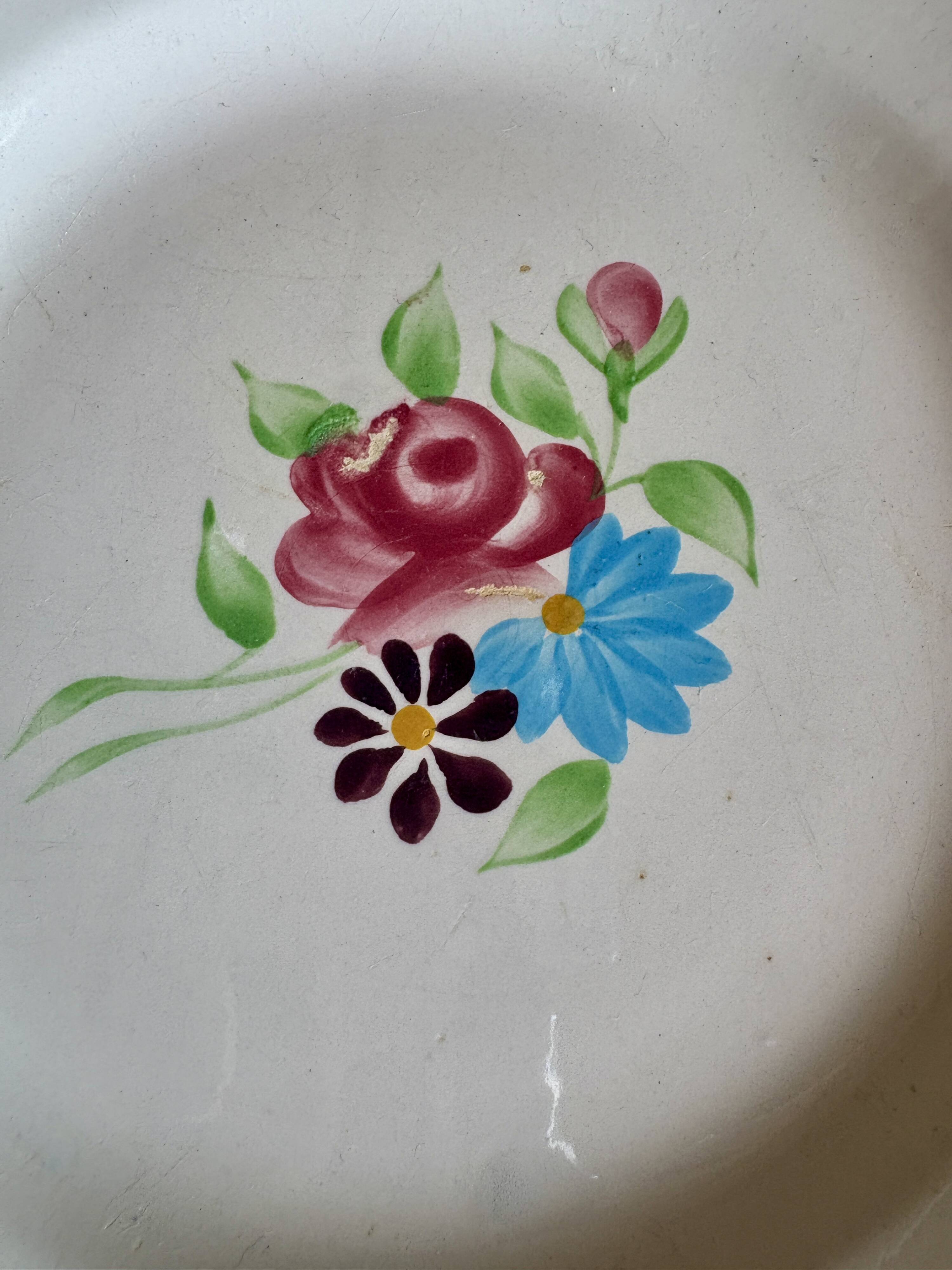 Set of 6 vintage dinner plates, Macon de Nidervillier model