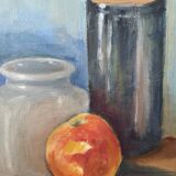 Tableau contemporain acrylique sur toile nature morte décoration campagne