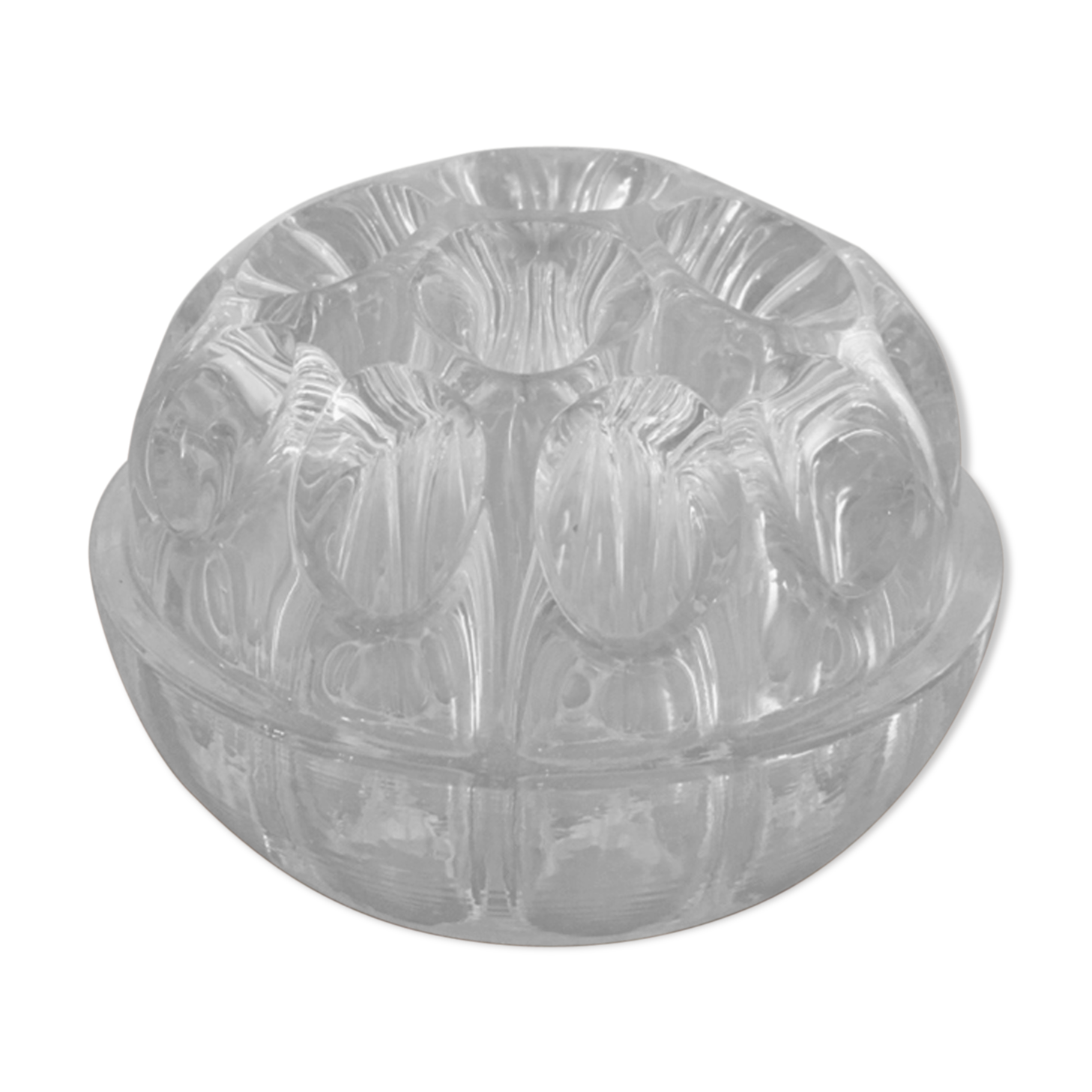 Pique fleurs en verre design années 70