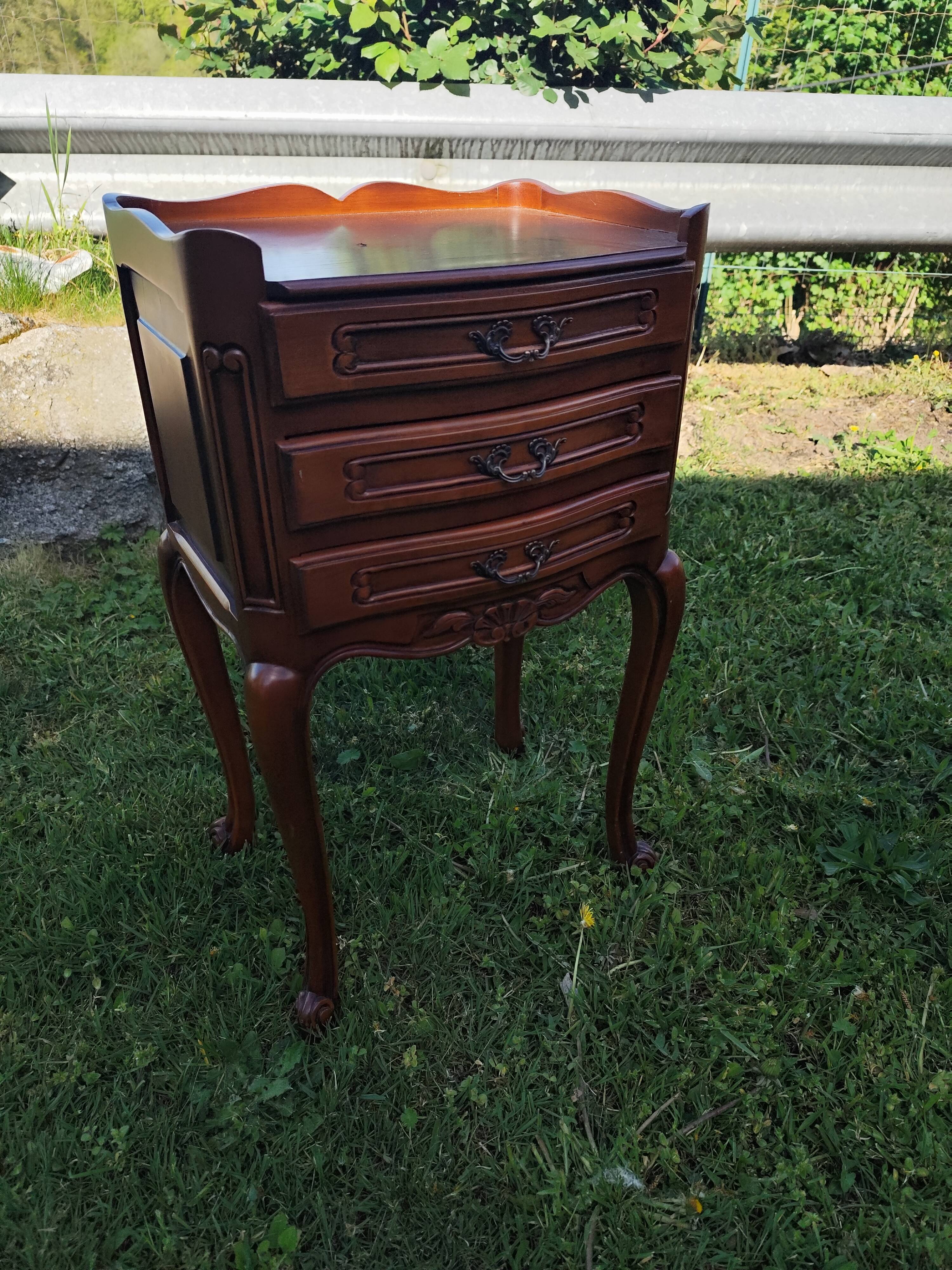 Louis XV style bedside table in cherry wood.