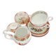4 Badonviller tea cups with saucers, Tokio model + milk jug.