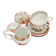 4 Badonviller tea cups with saucers, Tokio model + milk jug.
