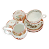 4 Badonviller tea cups with saucers, Tokio model + milk jug.