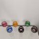 Set of 6 colored crystal stemmed glasses