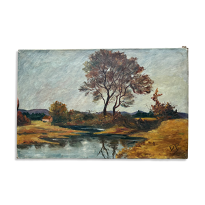 Paysage automnal vintage - toile