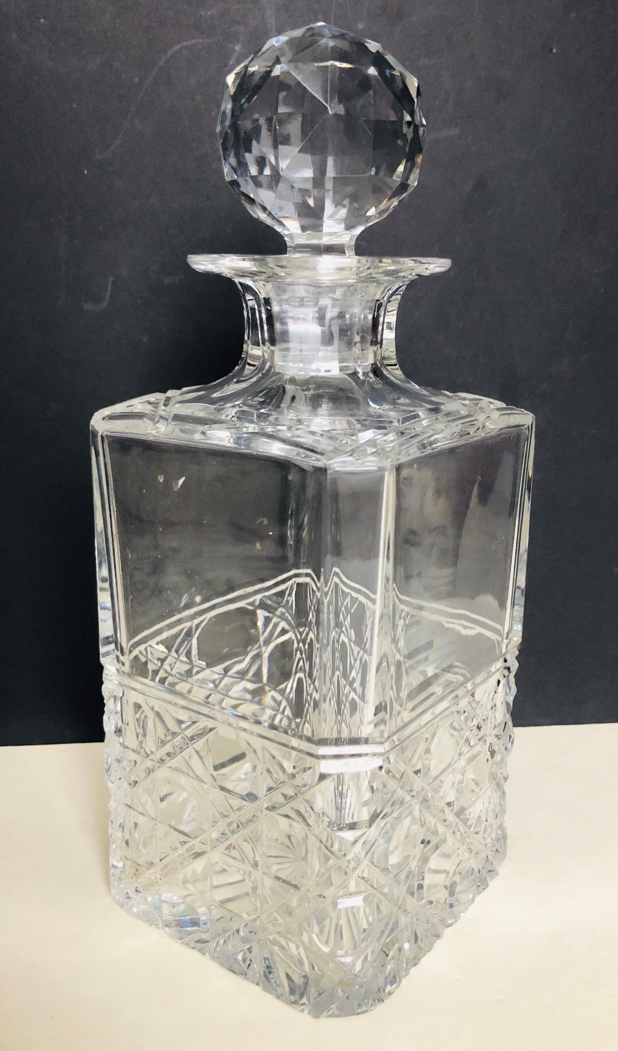 Cut crystal whisky decanter