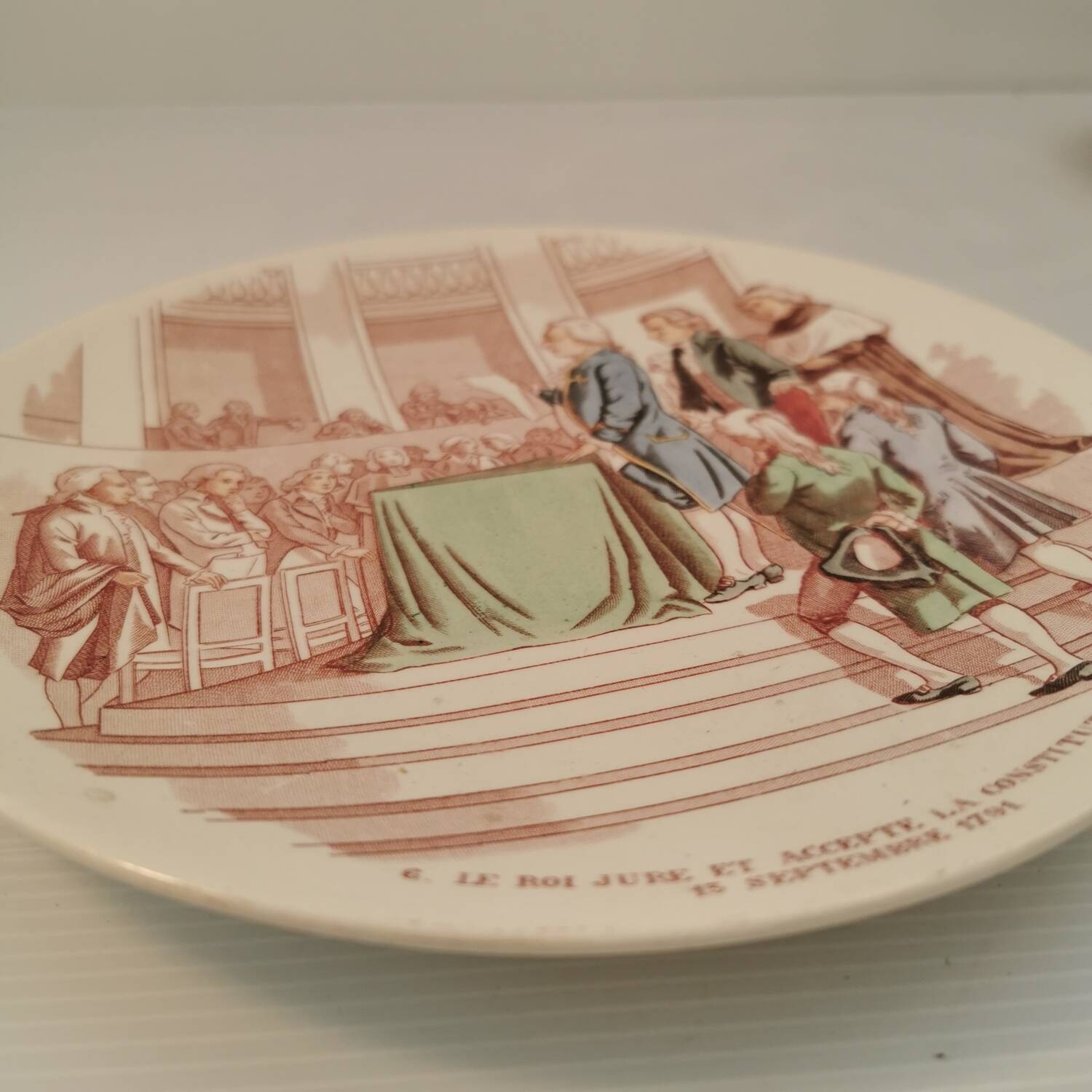 Pair of French Revolution Theme plates from the Sarreguemines Manufacture Late 19th century