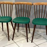 Lot of 3 bistro chairs model 740V maison Baumann vintage 1960