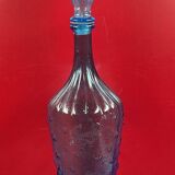 Empoli glass genie bottle, Italy vintage 1960, quite rare model 58 cm