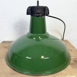 Industrial Green Enamel Factory Pendant Lamp, 1960s