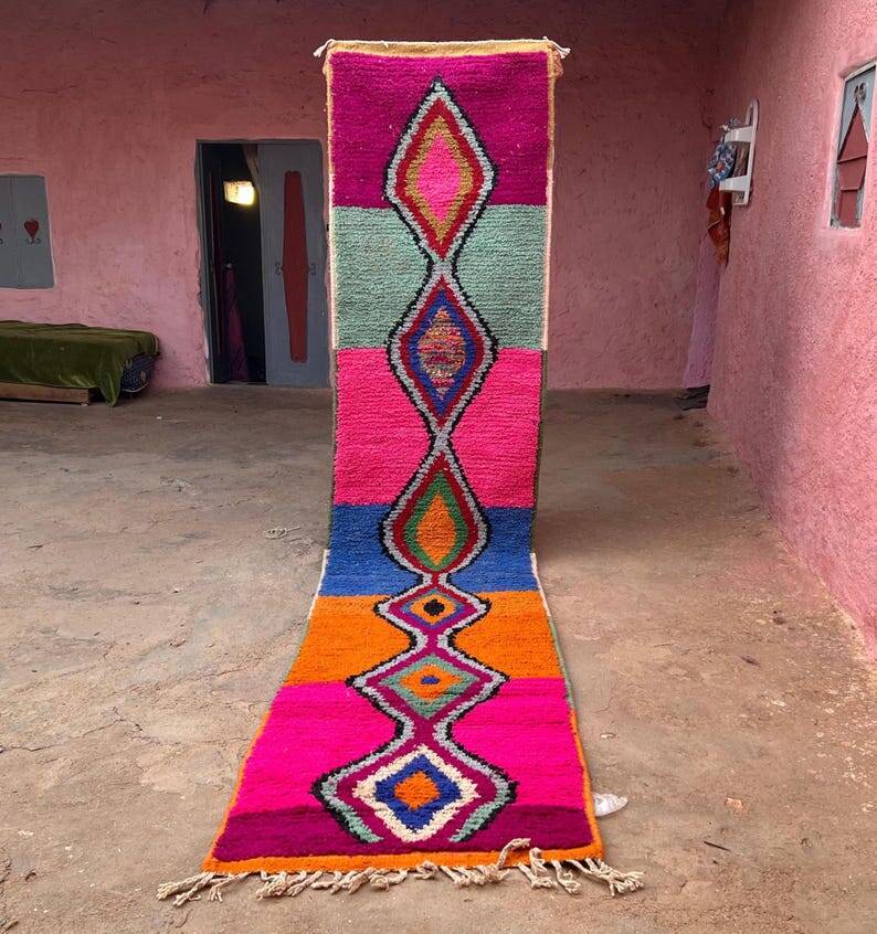 Handmade runner rug 350cm x 70cm