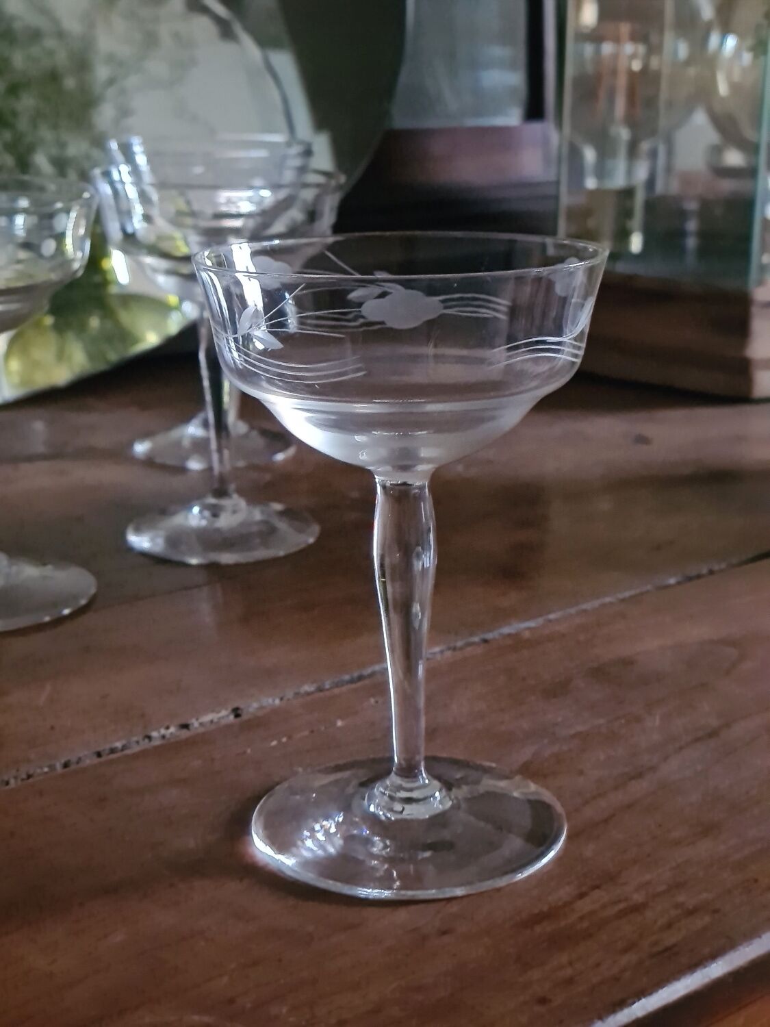 Crystal champagne glasses 30s