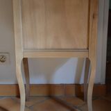 Wood and pink bedside table