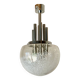 Very large Mazzega pendant light in chrome organ and Murano glass