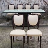 Dining Room Table and Mahogany Chairs by Fratelli Rigamonti, 1950s, Set of 7