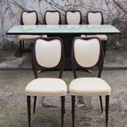 Dining Room Table and Mahogany Chairs by Fratelli Rigamonti, 1950s, Set of 7