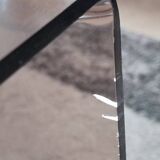 Michel Dumas smoked Plexiglas rolling table.