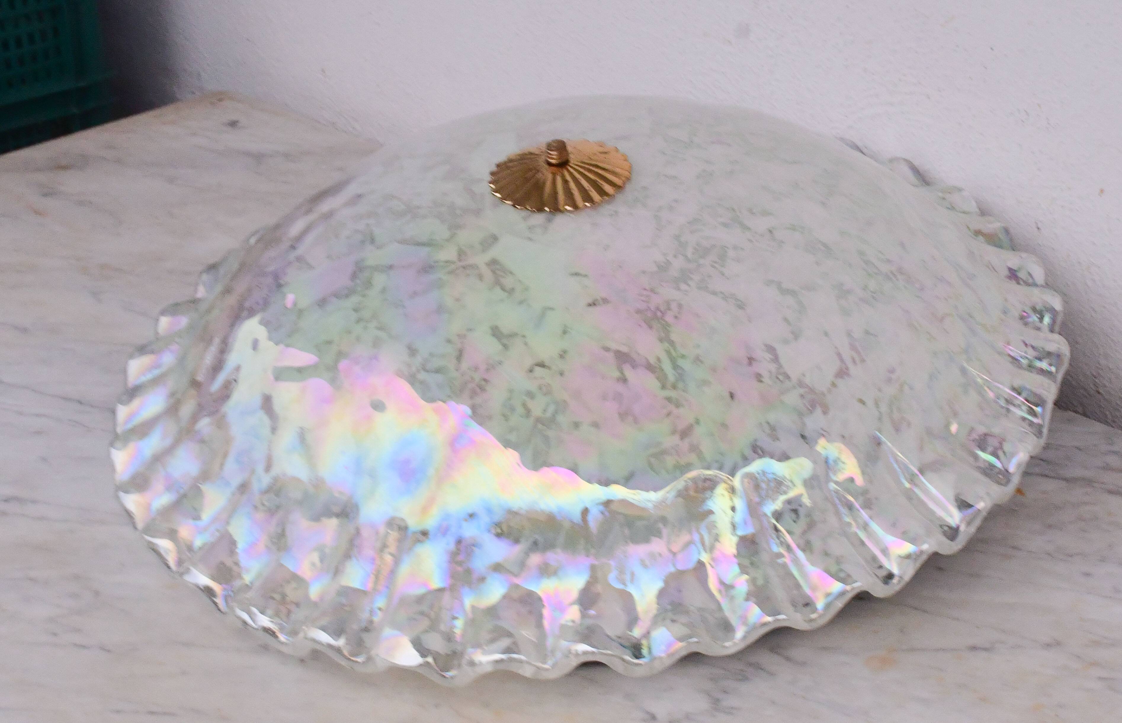 Plafonnier vintage multicolore en verre de Murano arc-en-ciel, années 1970