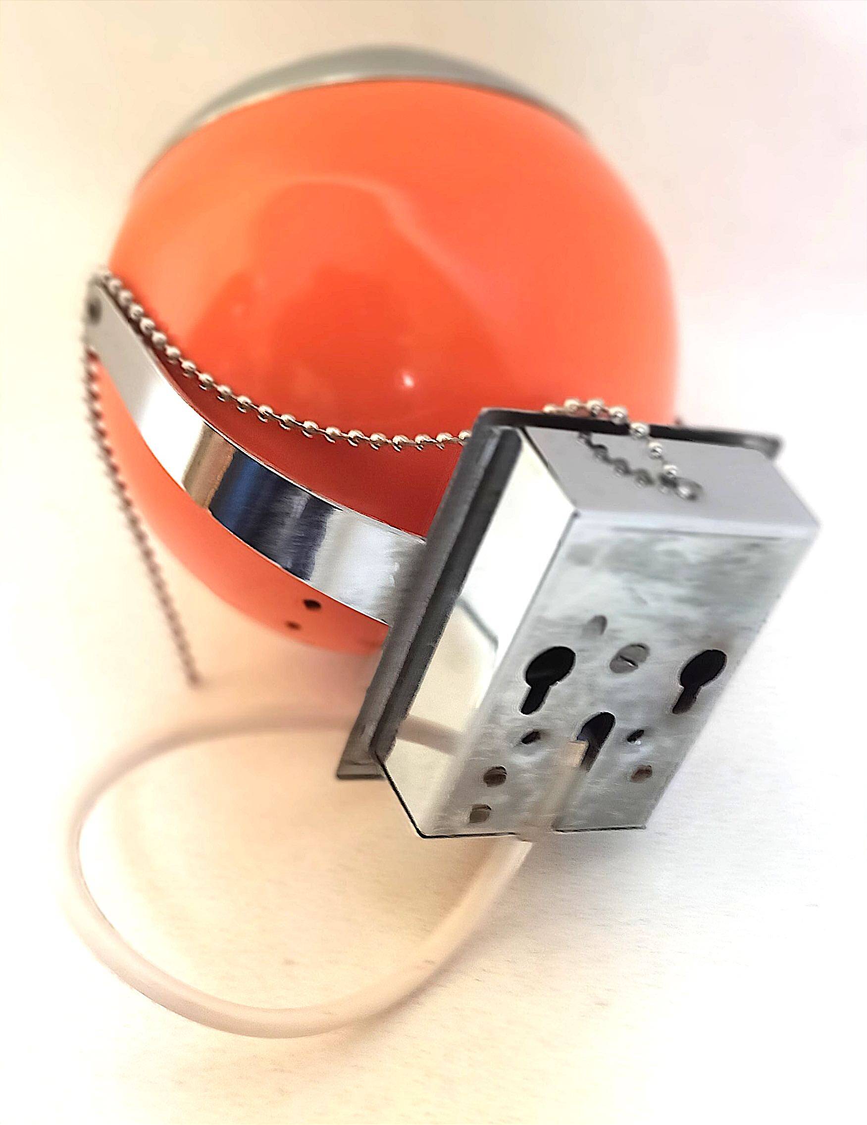 Eye ball wall lamp Space Age orange 60s
