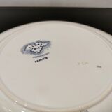 Plat de service céramique de Sarreguemines, modèle Flore bleu
