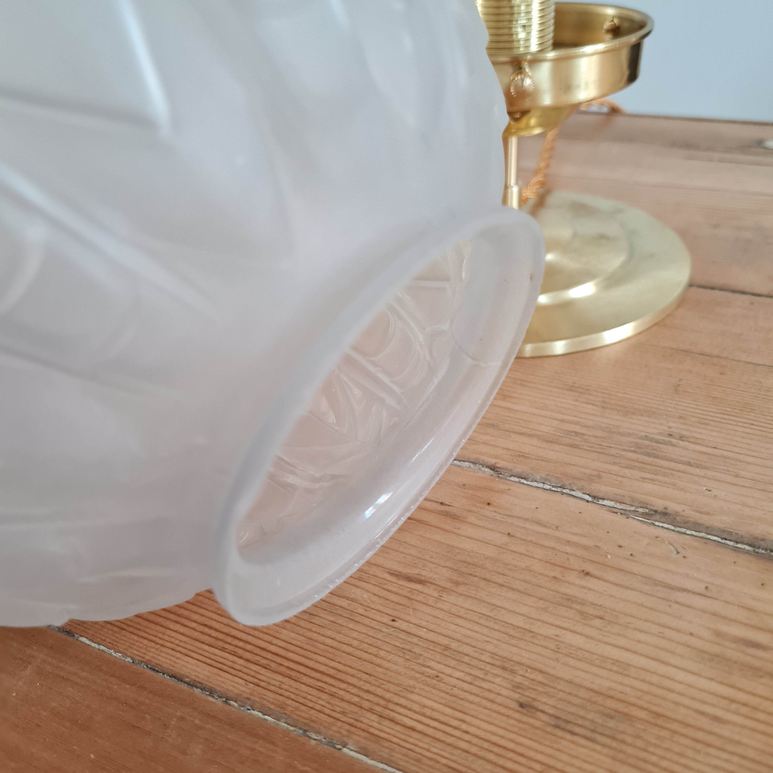 Art Deco globe table lamp in frosted glass