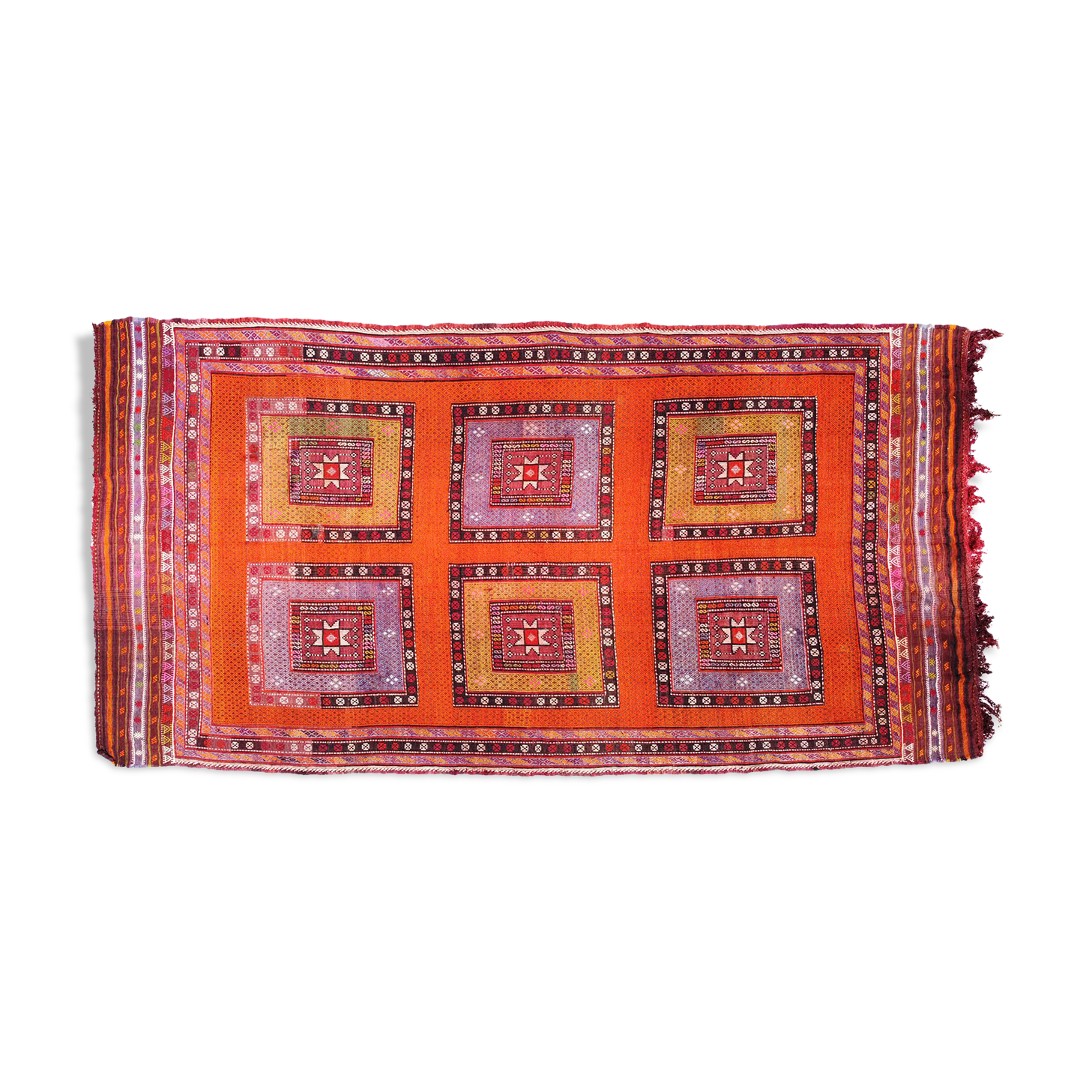 Tapis kilim anatolien fait main 203 cm x 395 cm