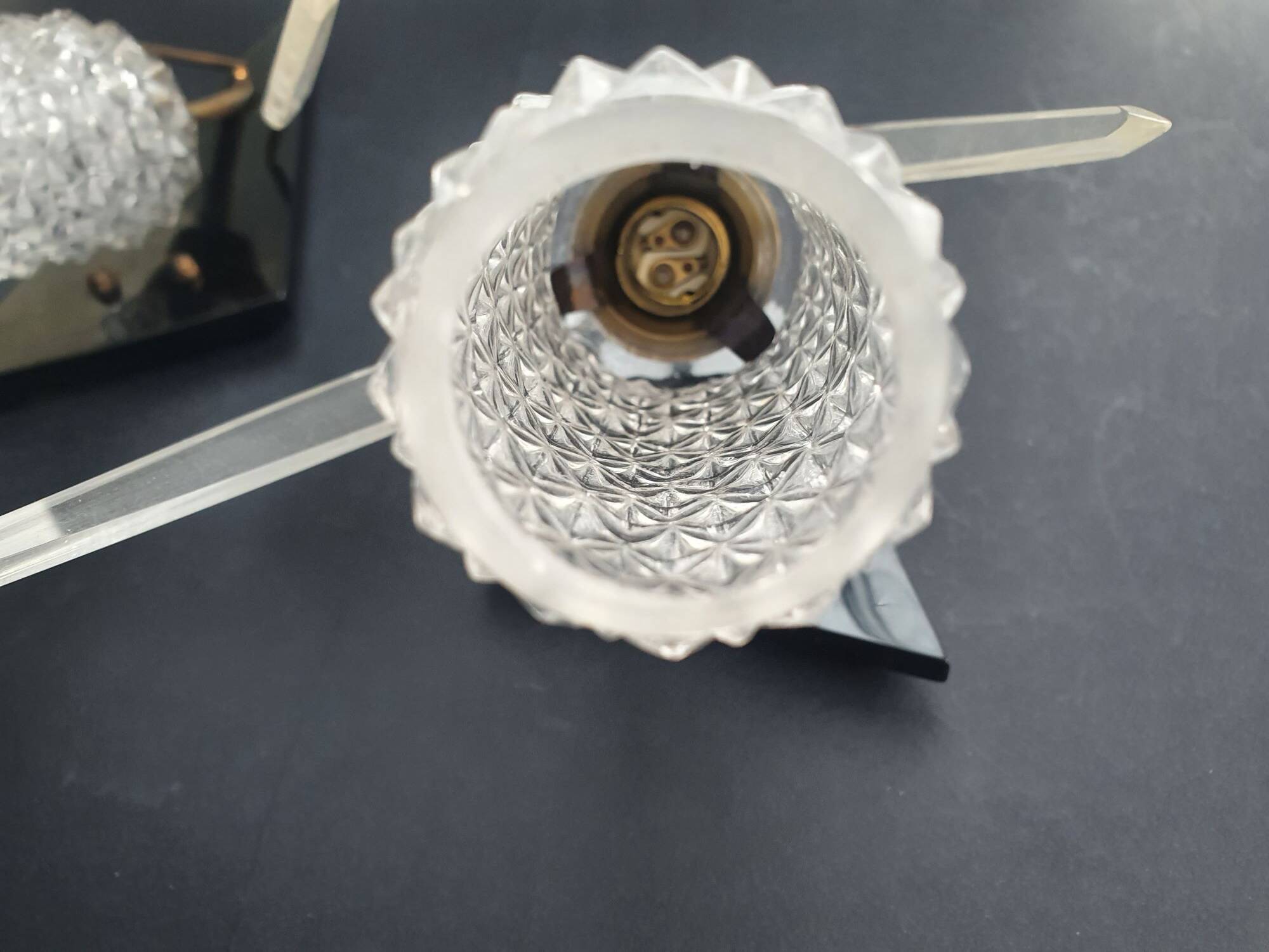 Pair of antique tulip arrow wall sconces