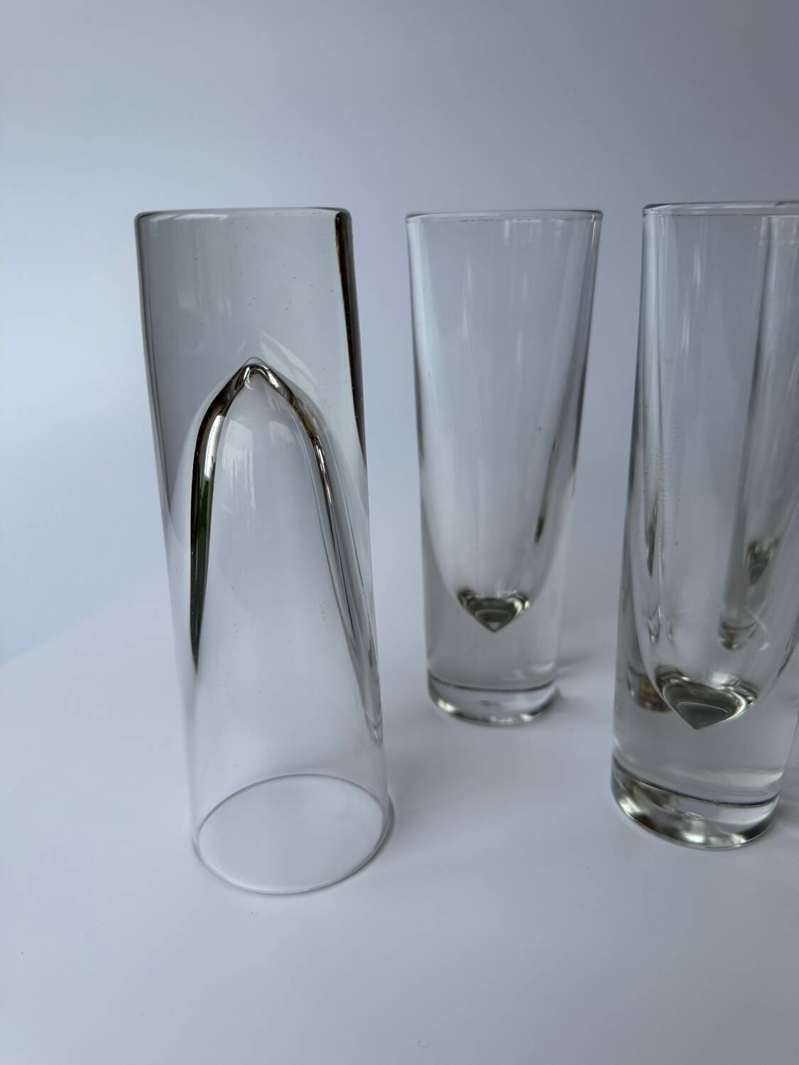 4 vintage Bullett glasses Carlo Moretti, Italy 1980