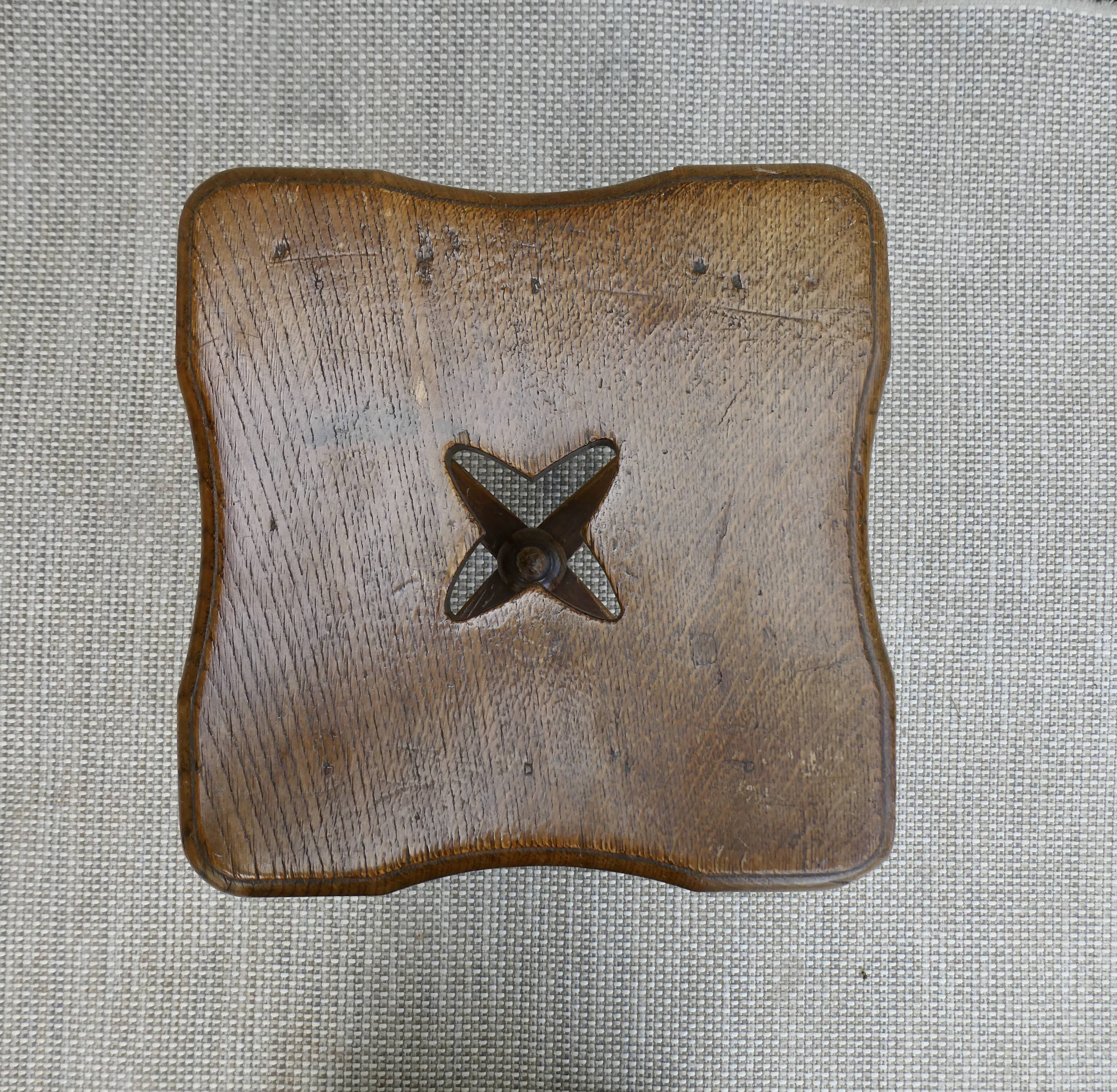 Solid wood and carved stool