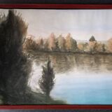 Pastel landscape "The banks of the Seine in autumn"