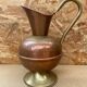 Antique villedieu copper pitcher & vintage brass handle