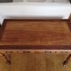 Solid wood desk on wheels