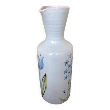 Old pitcher roger capron de vallauris painted ceramic
