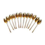 Set of 12 gold-plated teaspoons