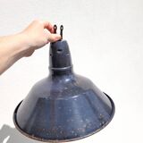 Vintage industrial lampshade in enameled sheet metal