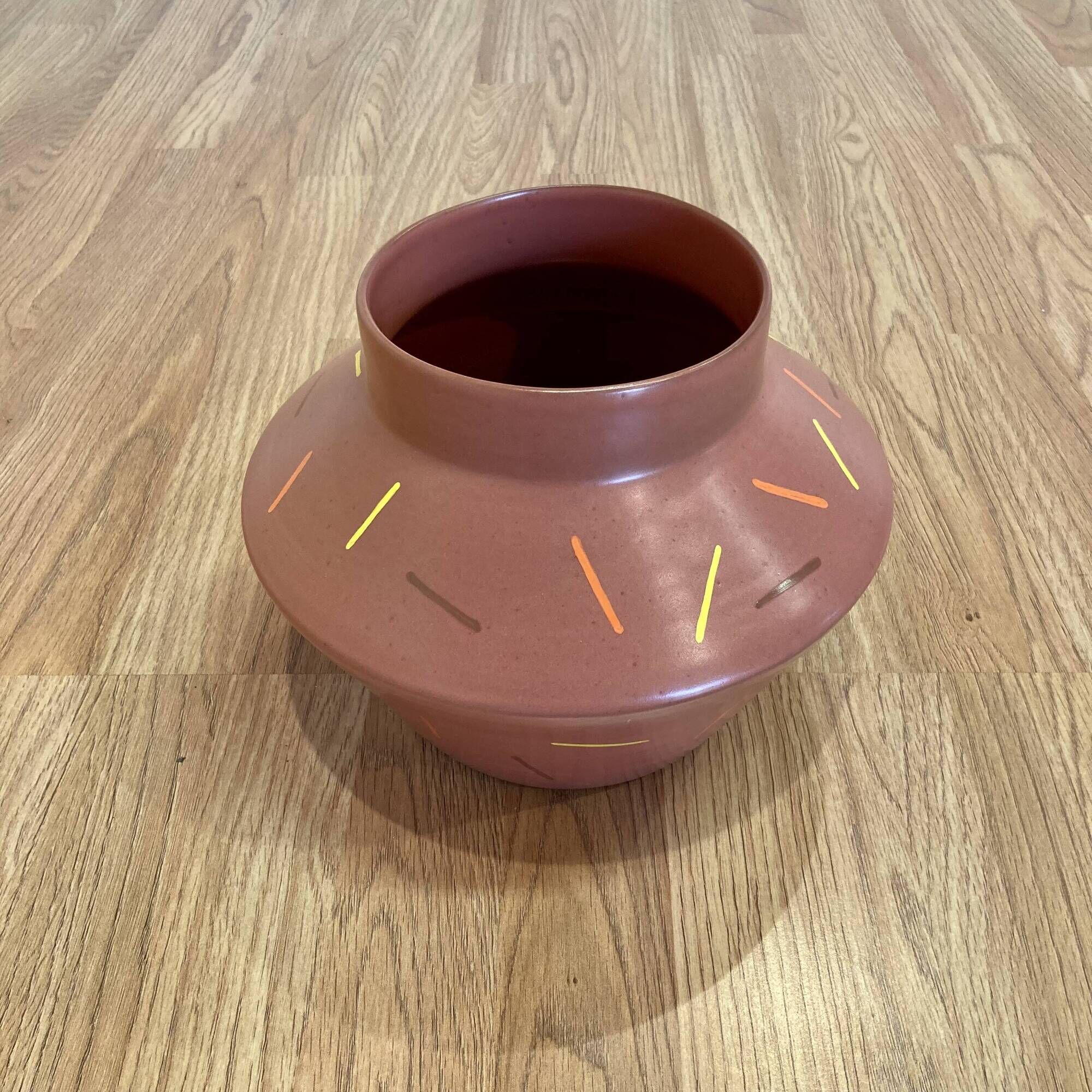 Scandinavian ceramic vase, entirely handmade.