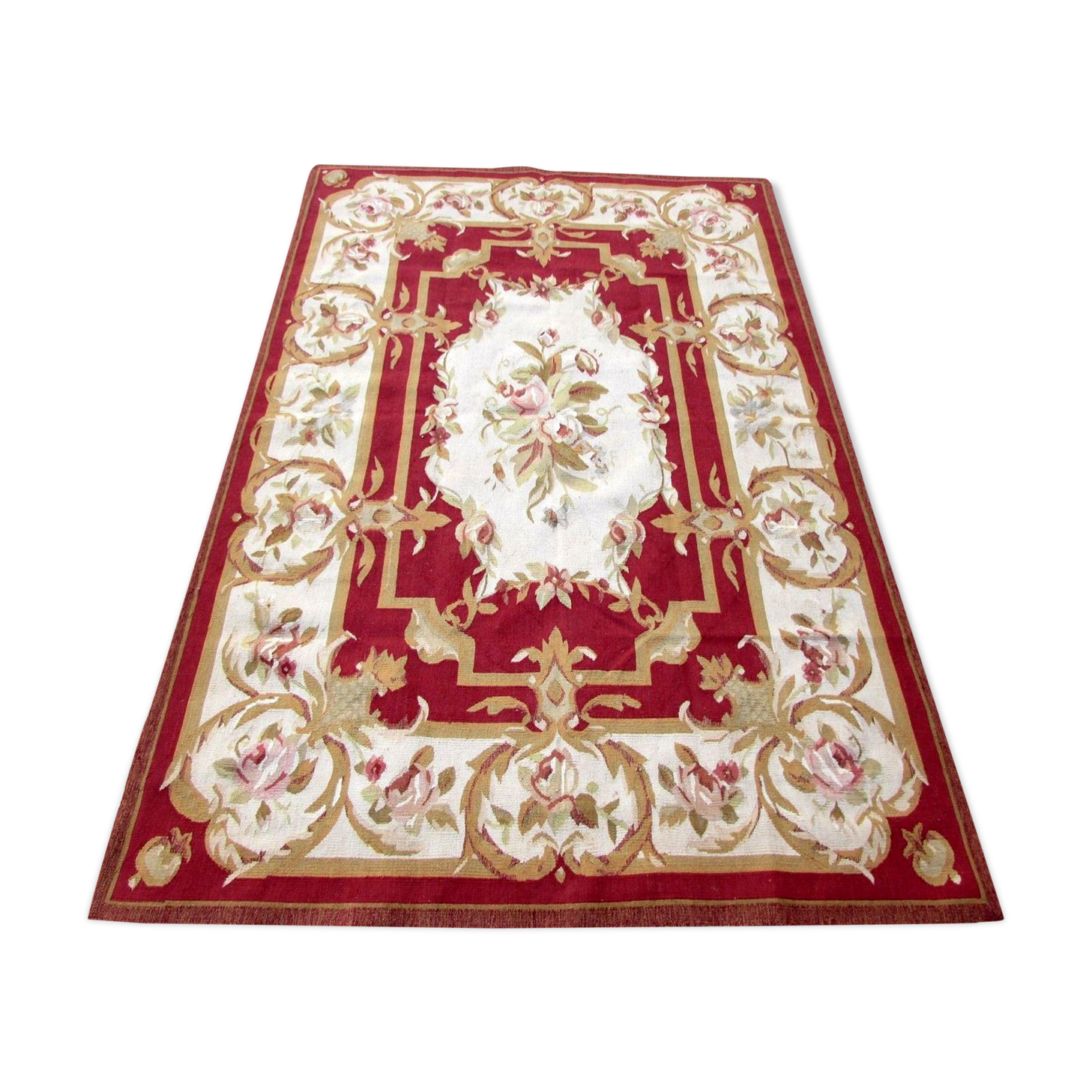 French carpet Aubusson handmade 122x186cm 1980