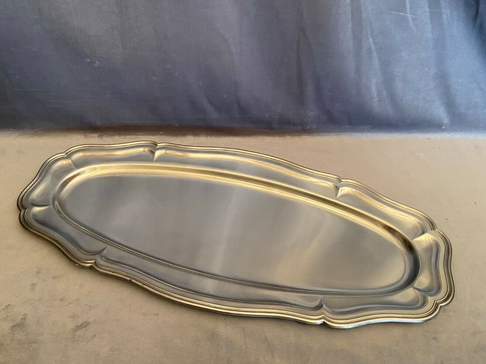 Plat à poisson inox modèle filet Louis XV 59,5 cm