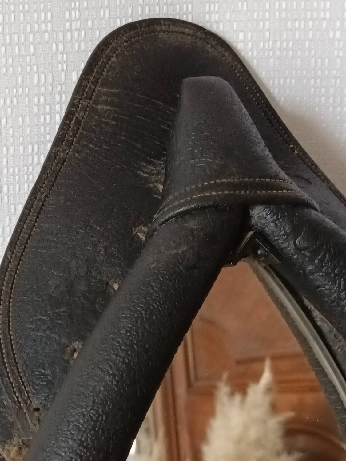 Vintage mirror on horse collar