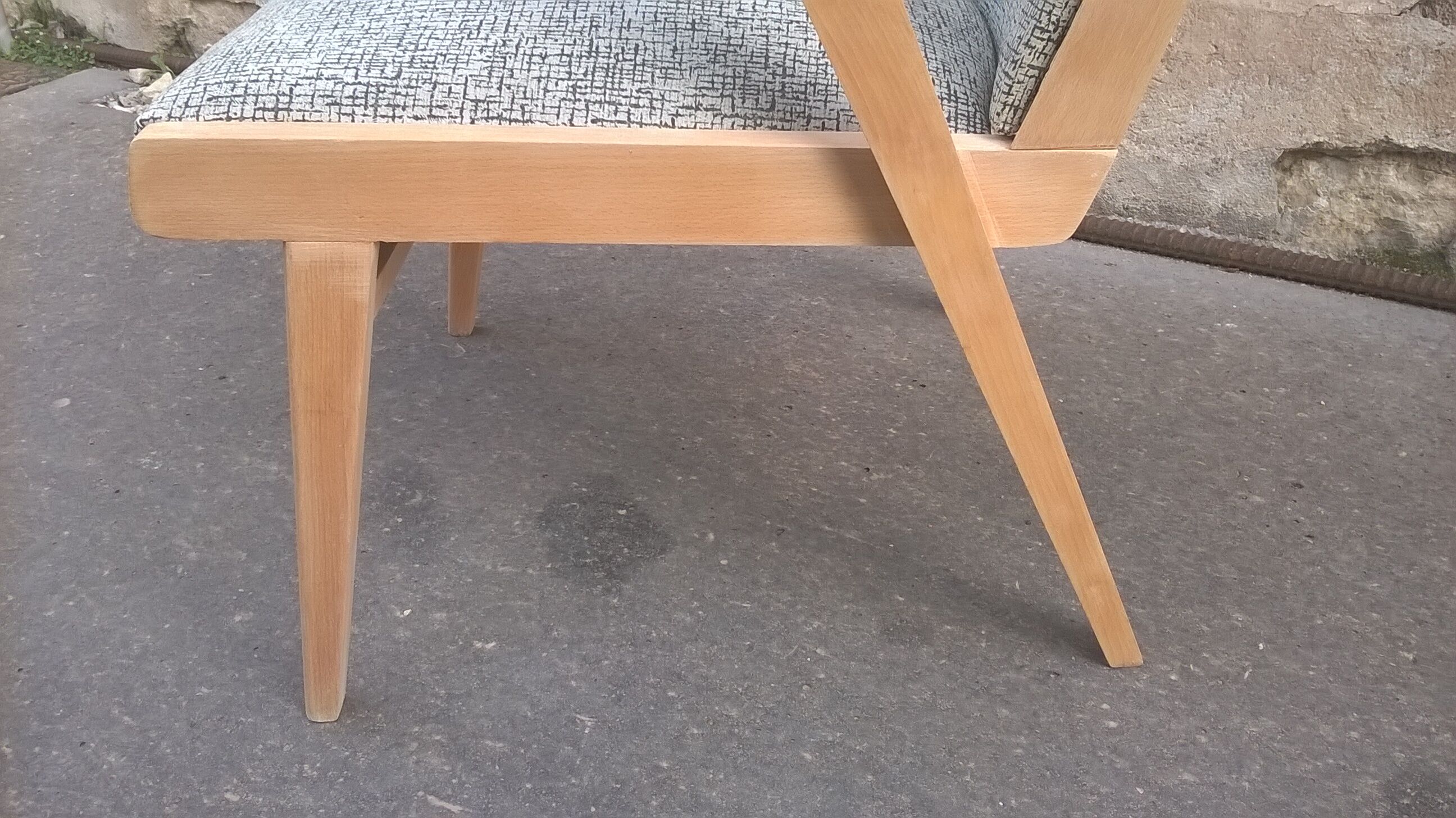 Scandinavian compass foot armchair