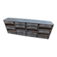 Garage or workshop furniture with drawers in cans
