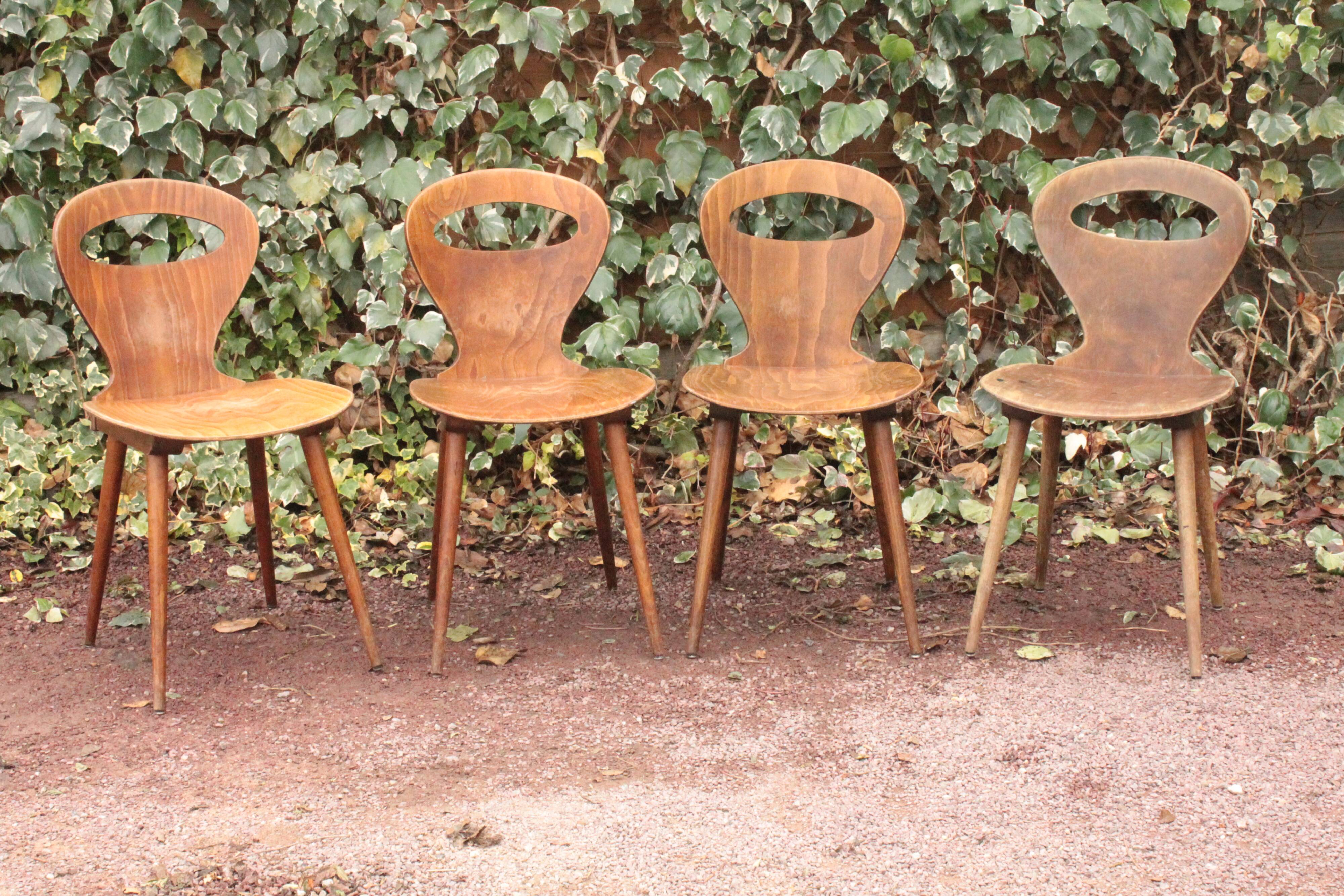 Set of 4 Baumann chairs, model called ant