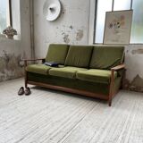 Scandinavian teak bench bed 140
