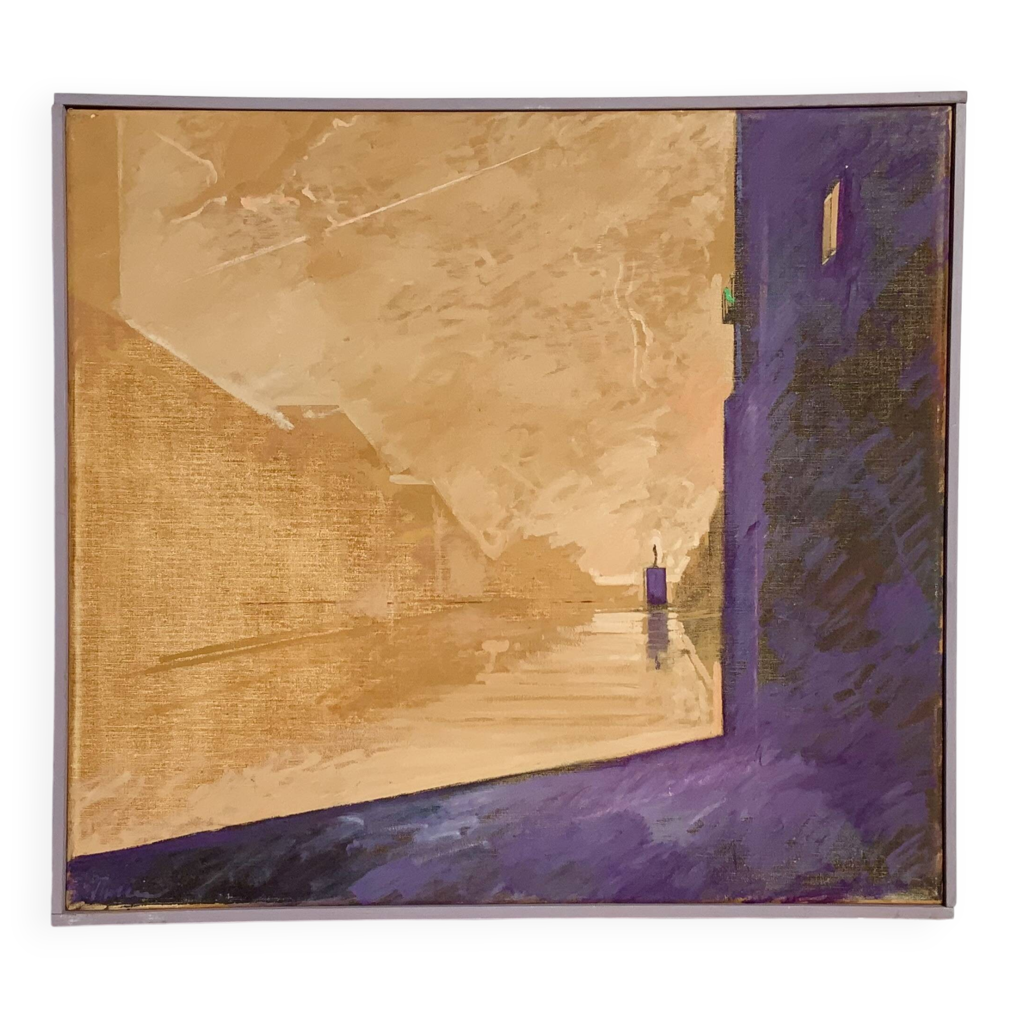 Vintage Surreal oil Painting by Gunar Thoren 1997