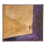 Vintage Surreal oil Painting by Gunar Thoren 1997