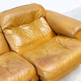 De Sede DS101 three-seater in cognac leather.
