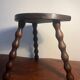1950s turned wooden tripod stool
