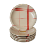 Set de 6 assiettes décor torchon