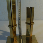 2 candlesticks with vintage-art-nouveau clamping rings